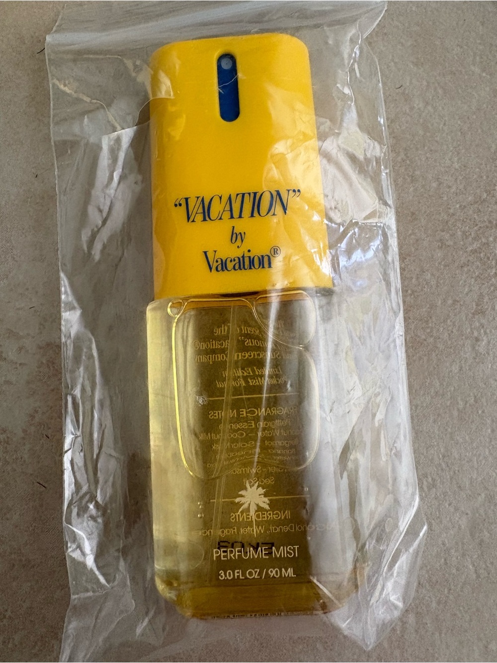 "VACATION" Perfume Mist - Yellow & Clear Bottle